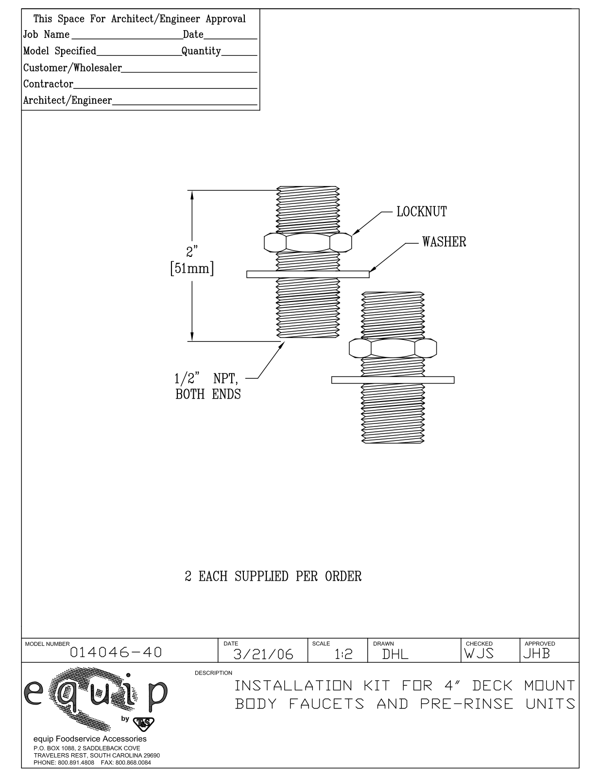 T&S Brass 014046-40 User Manual