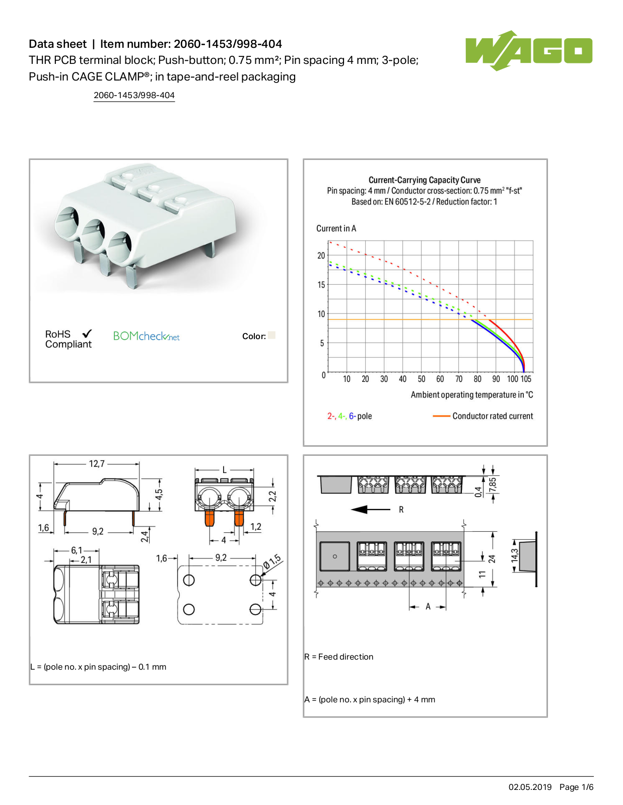 Wago 2060-1453/998-404 Data Sheet