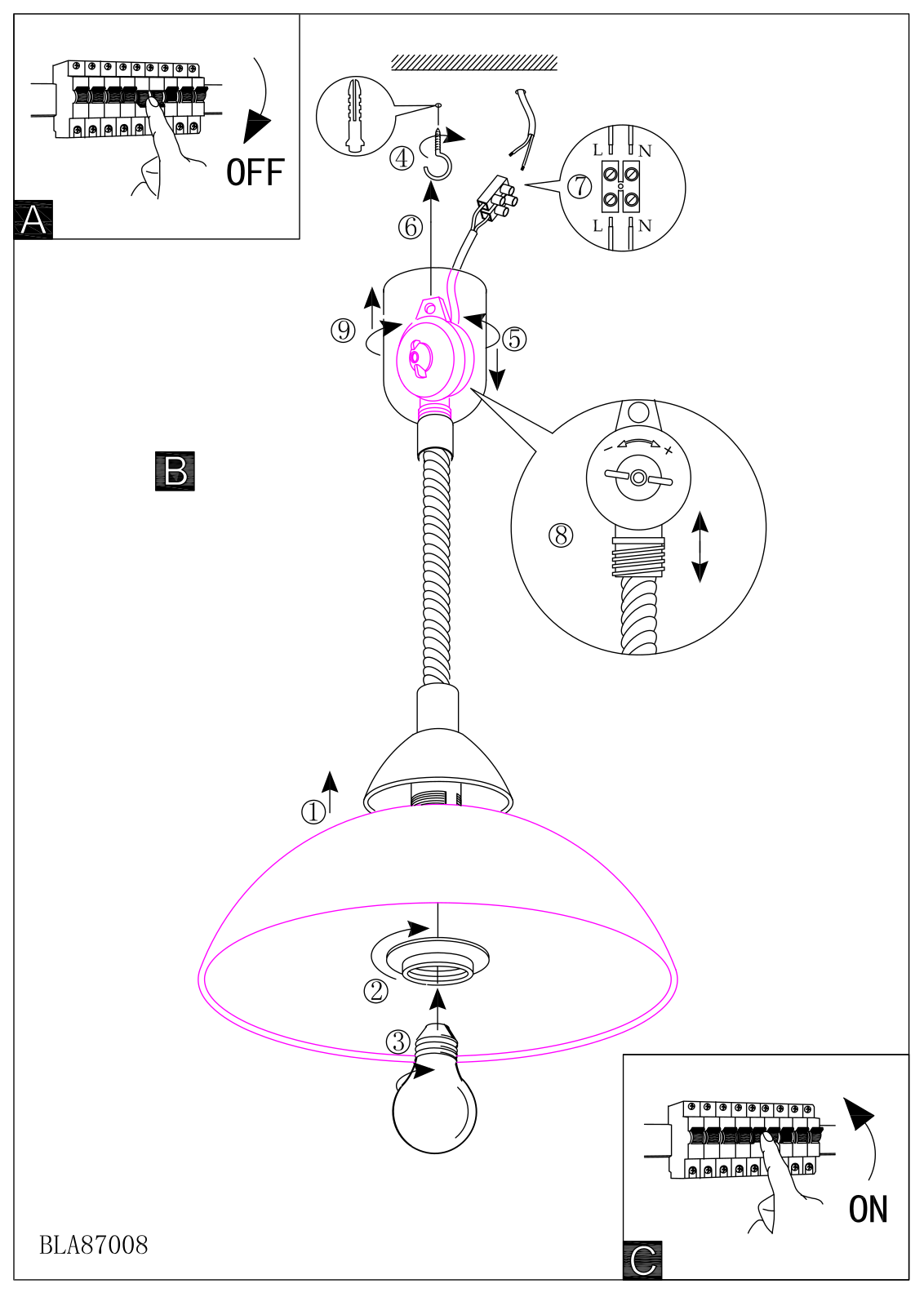 Eglo BLA87008 Assembly Manual