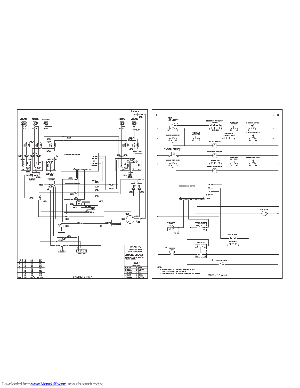 Frigidaire FEFL74ASF Wiring Diagram