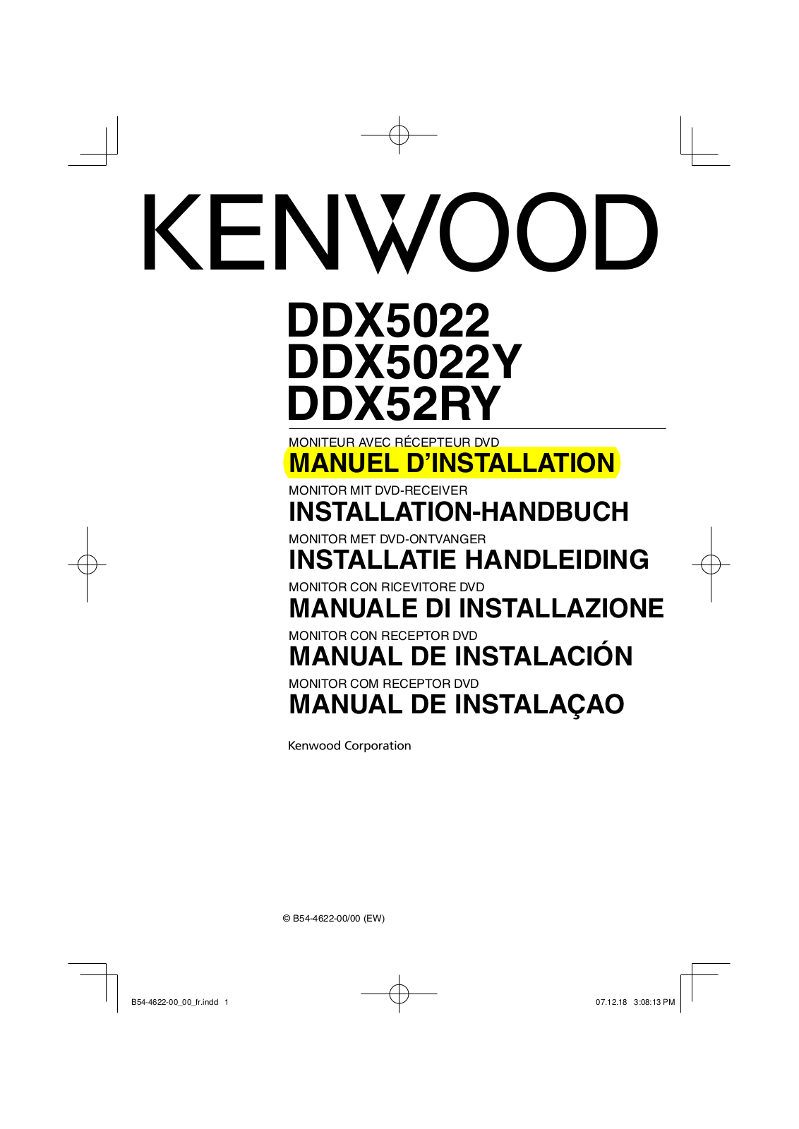 Kenwood DDX52RY, DDX5022Y, DDX5022 User Manual