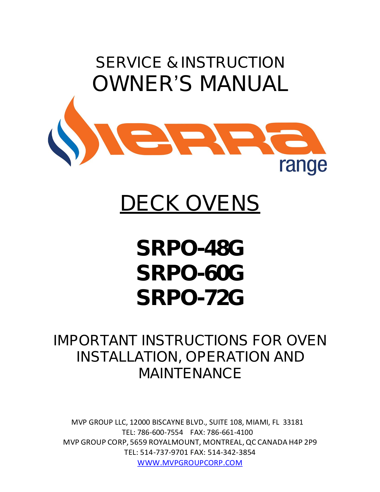 Sierra SRPO72G2 User Manual