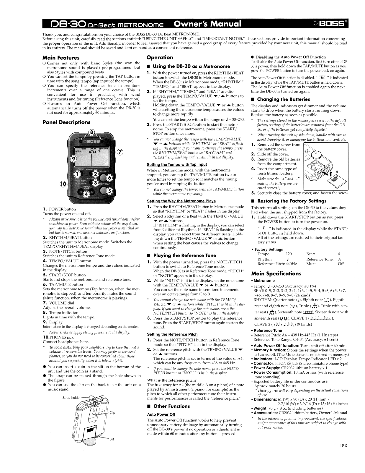 Boss DB-30 User Manual