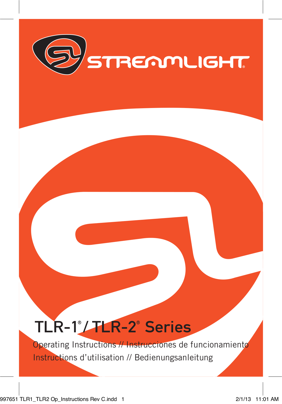 Streamlight TLR-2, TLR-1 User Manual