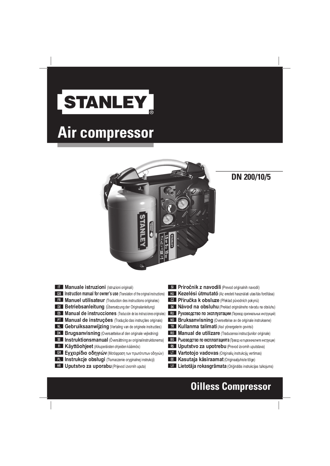 Stanley DN 200/10/5 Instruction Manual For Owner's Use