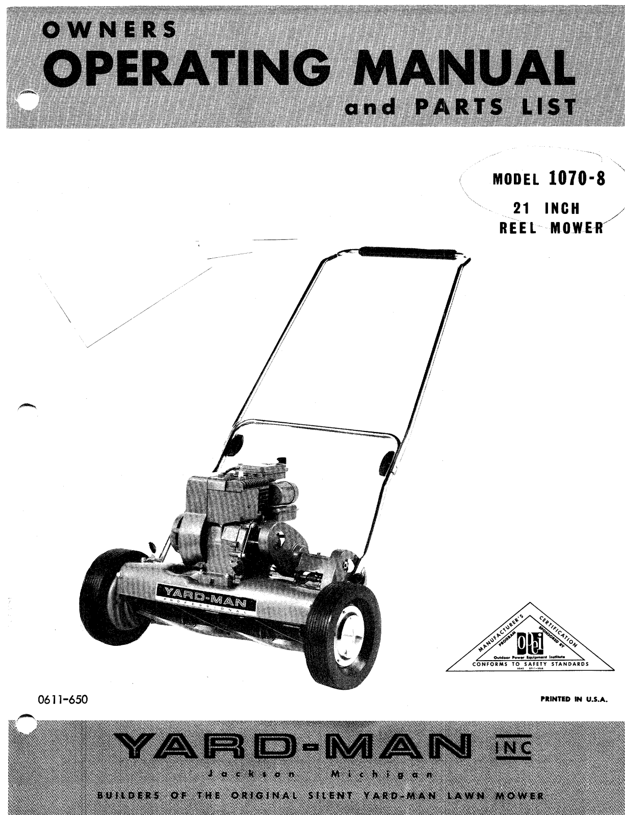 Yard-Man 1070-8 User Manual