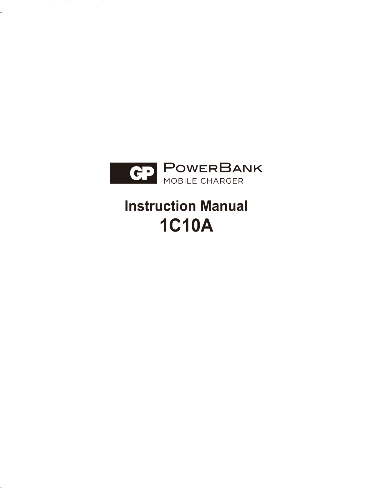 GP 1C10A operation manual