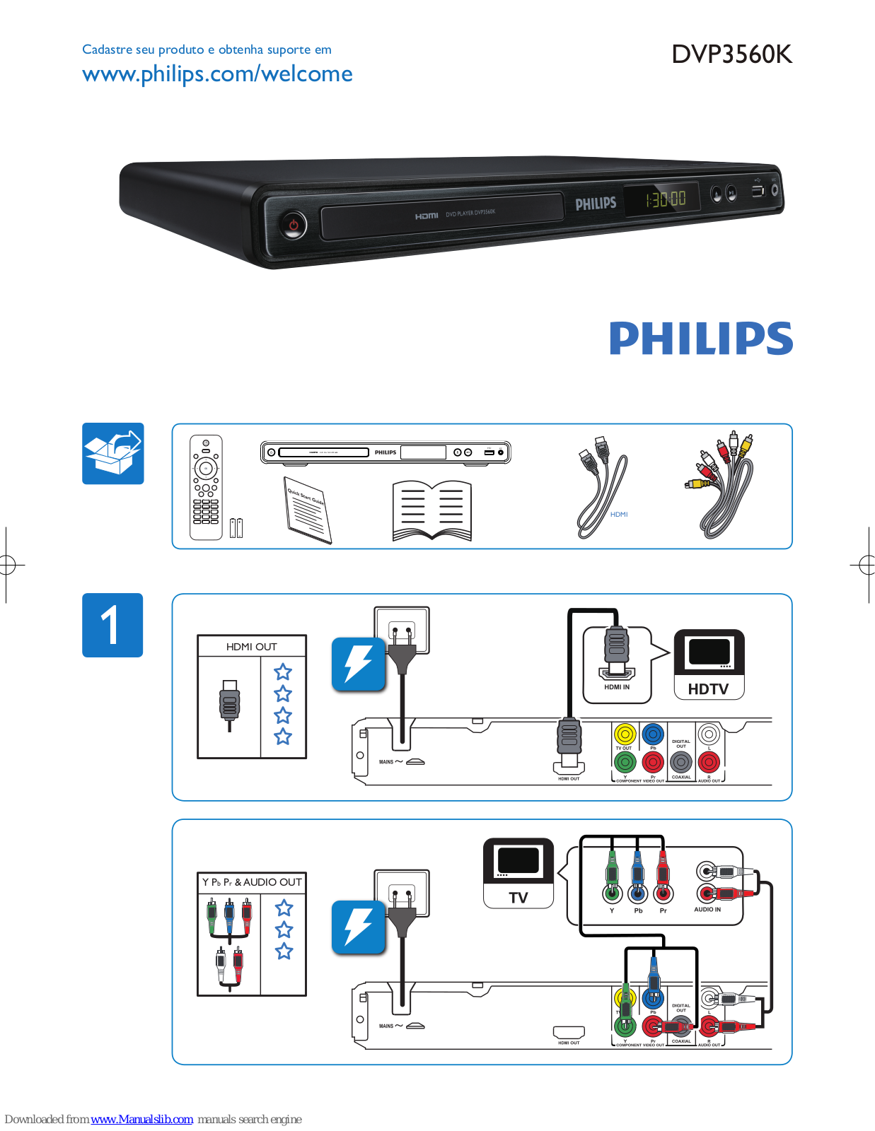 Philips DVP3560KX/78, DVP3560K Quick Start Manual