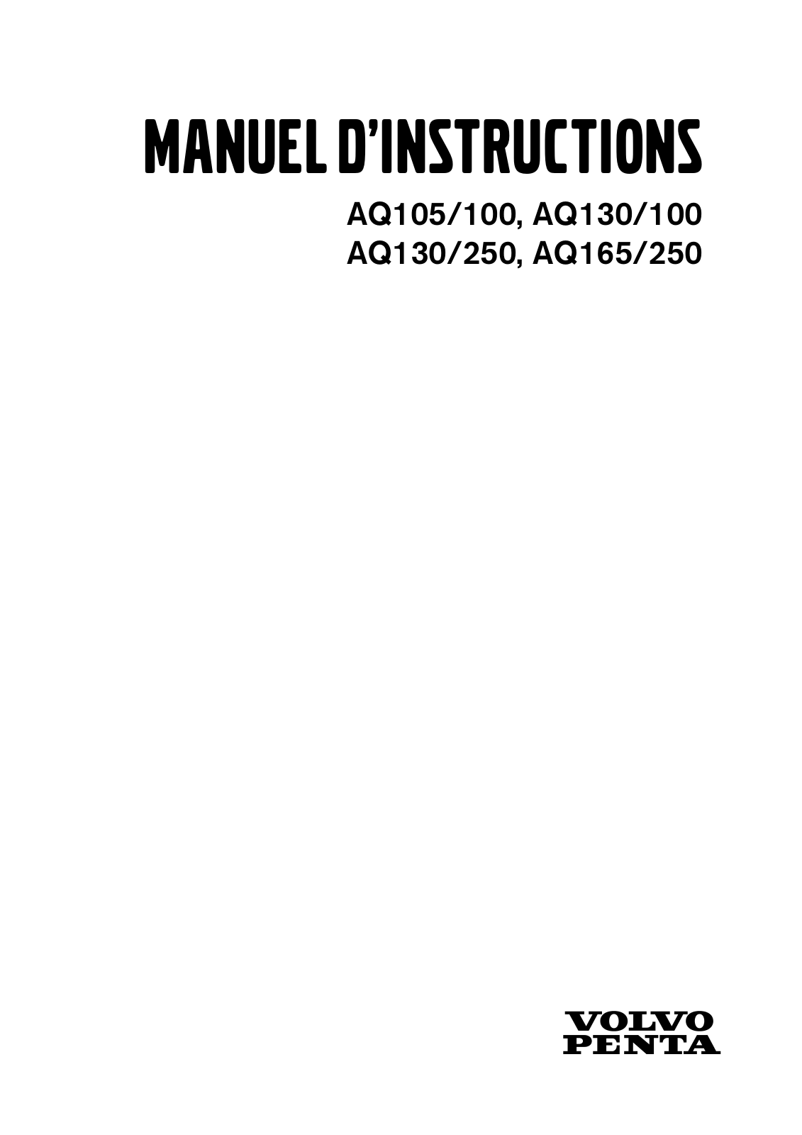 VOLVO AQ 130-250, AQ 165-250 User Manual