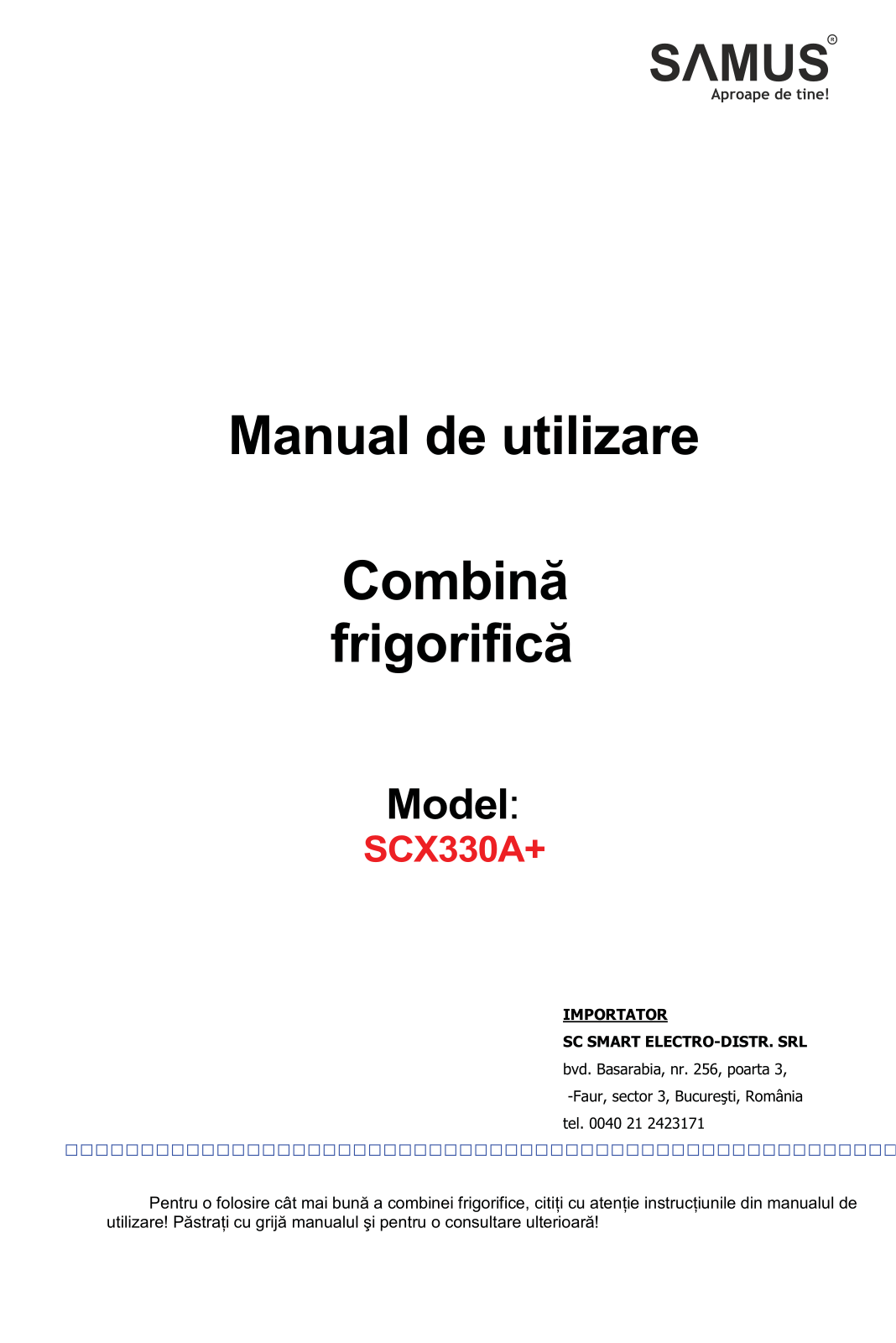 Samus SCX330A+ User guide - ManualMachine.com