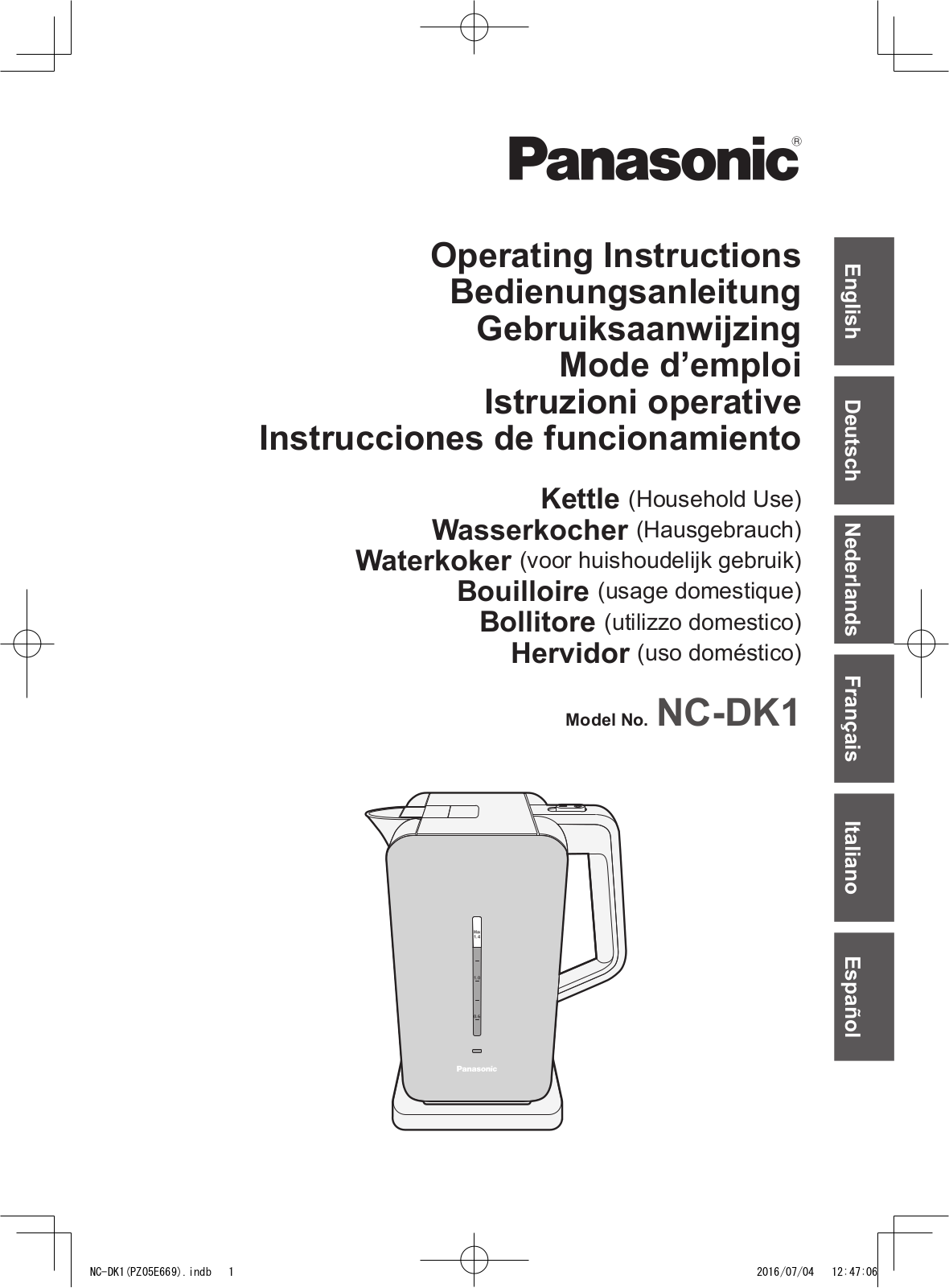 PANASONIC NCDK1CXC User Manual