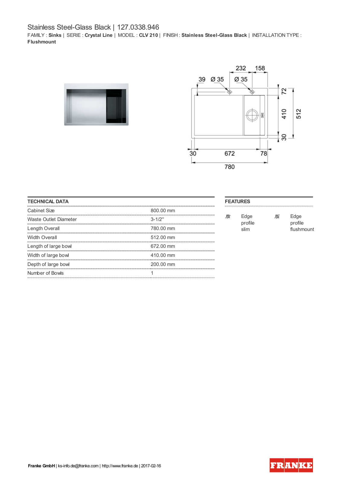 Franke 127.0338.946 Service Manual