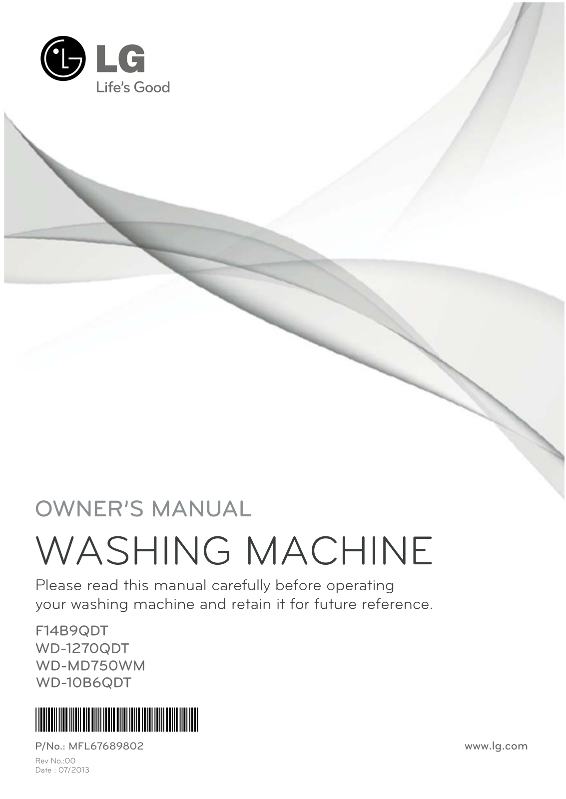 LG WD-10B6QDT, WD-MD750WM Owner’s Manual