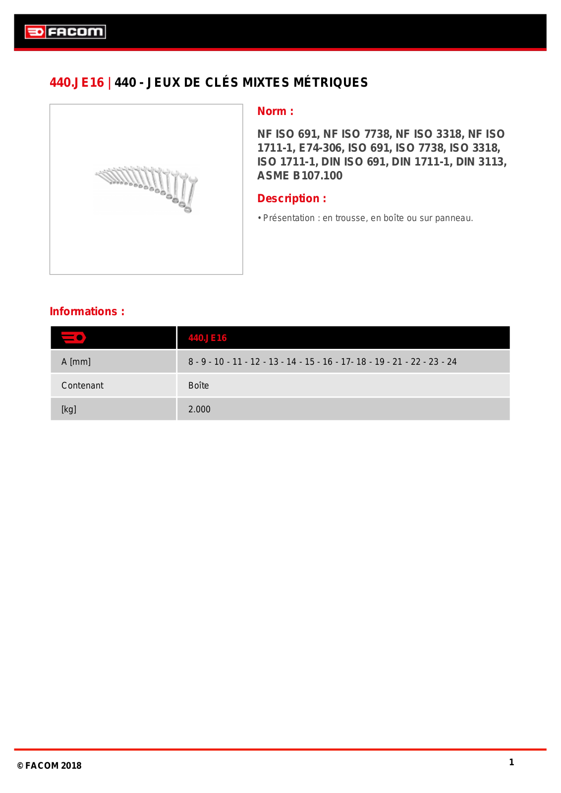 Facom 440.JE16 Specification - ManualMachine.com