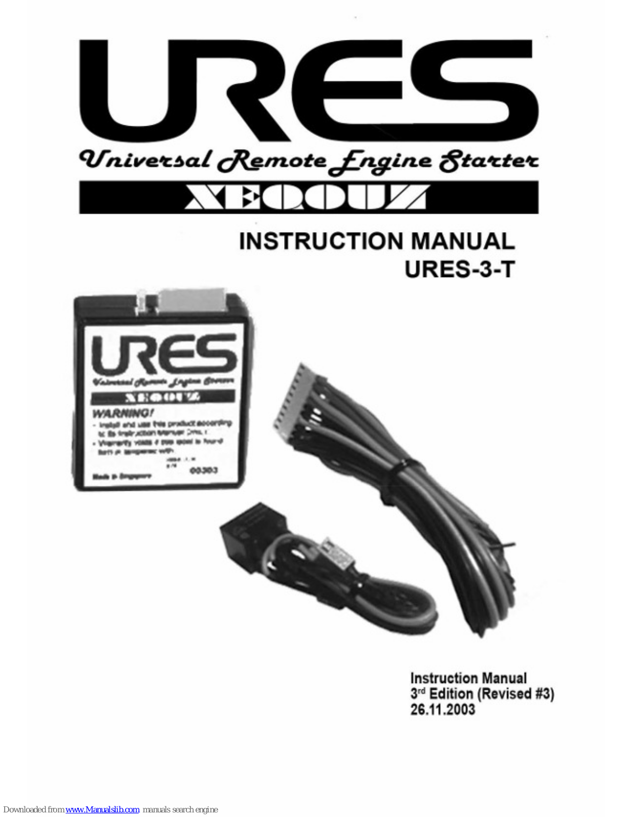 Xeqouz Ures-3-T Instruction Manual