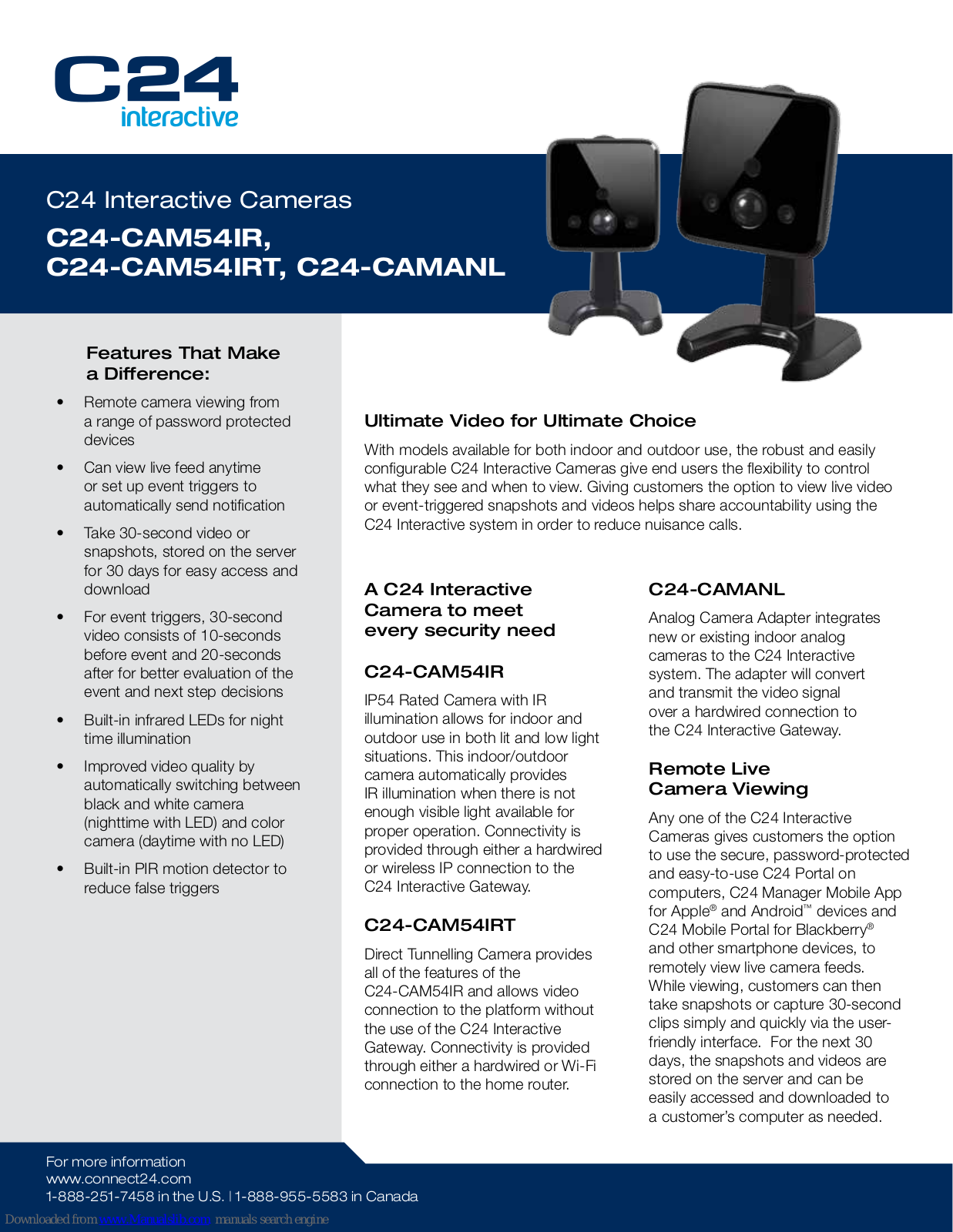 DSC C24-CAM54IR, C24-CAM54IRT, C24-CAMANL Quick Manual