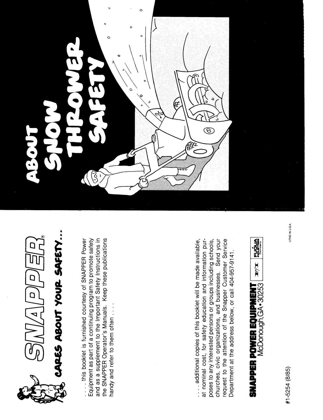 Snapper 15254 User Manual