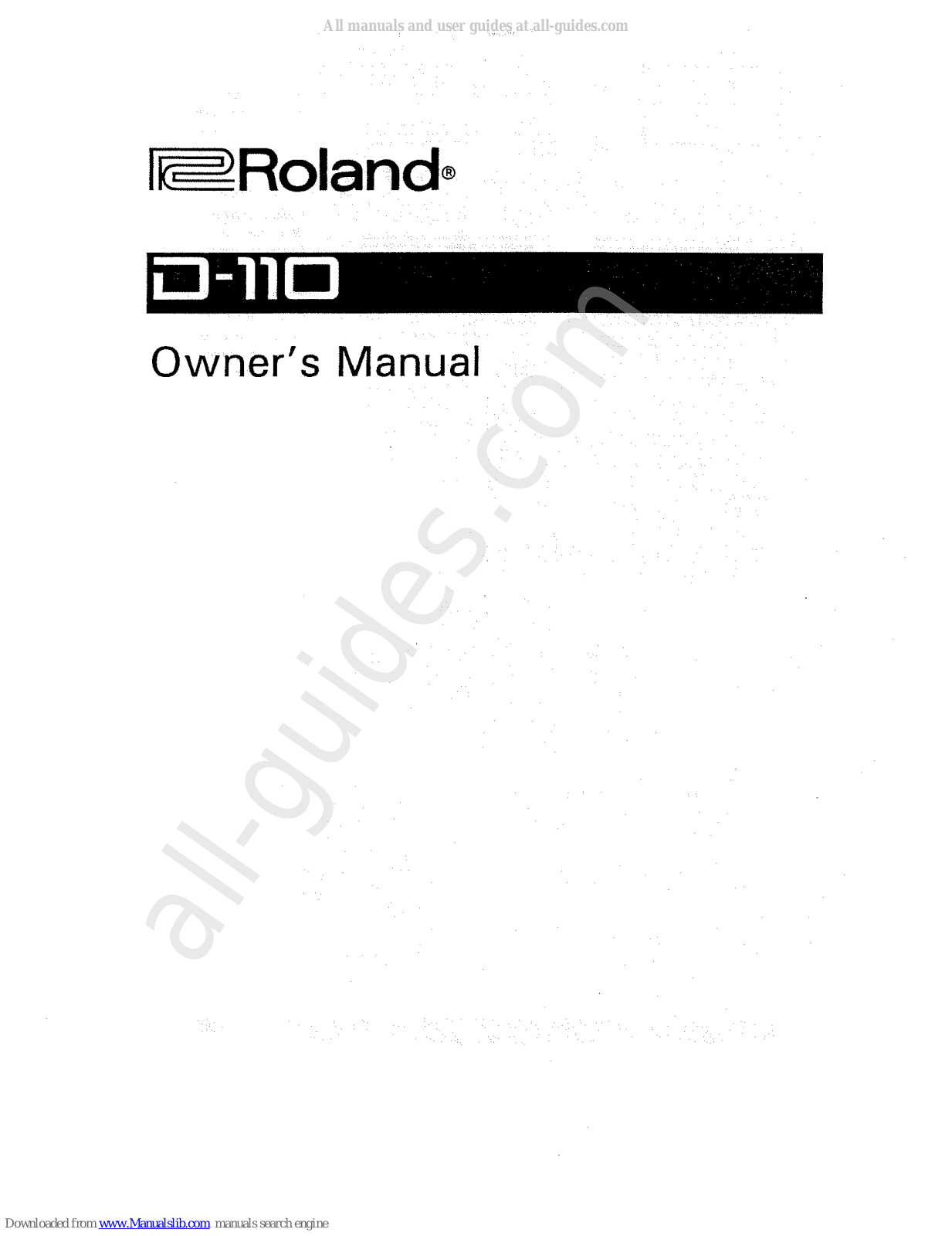 Roland D110 Owners Manual