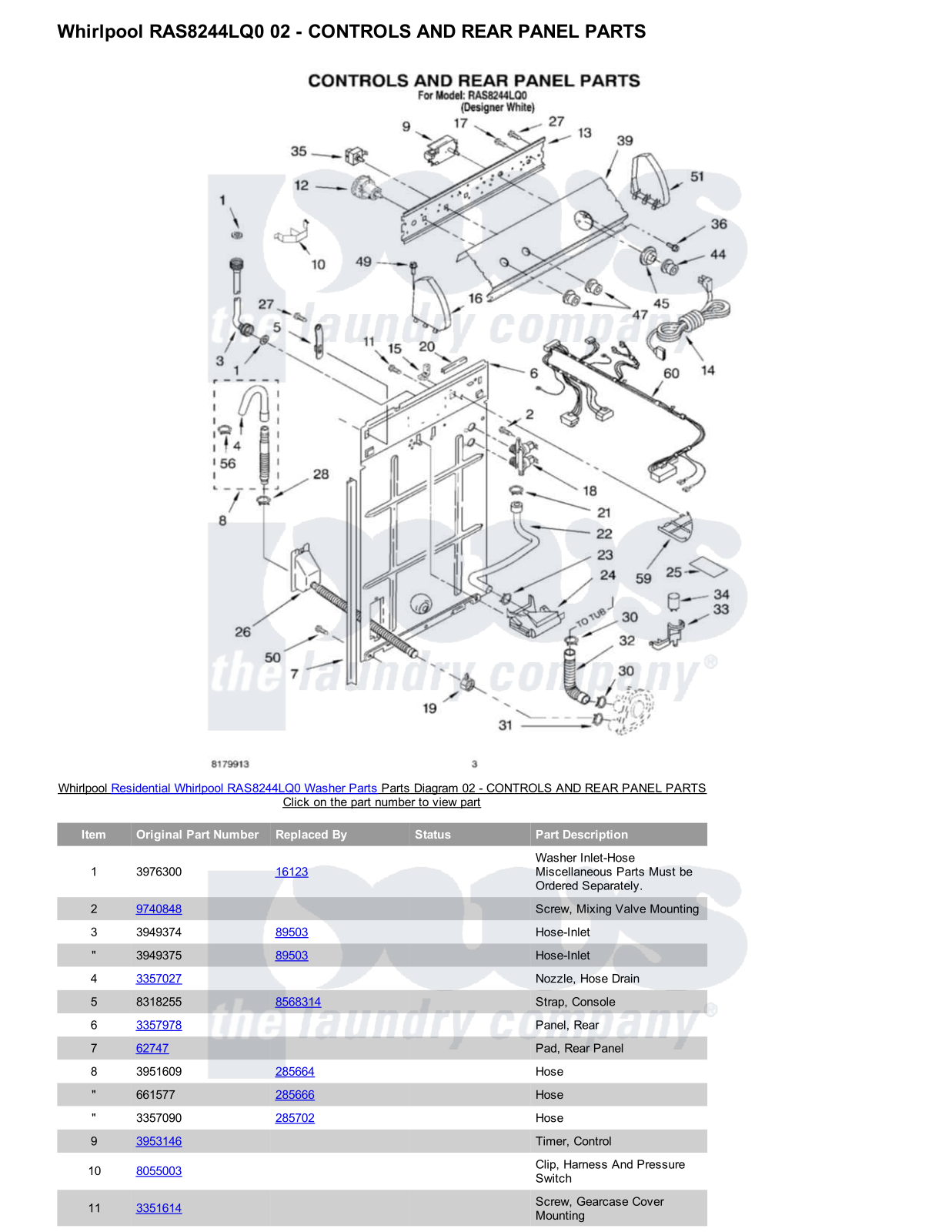 Whirlpool RAS8244LQ0 Parts Diagram