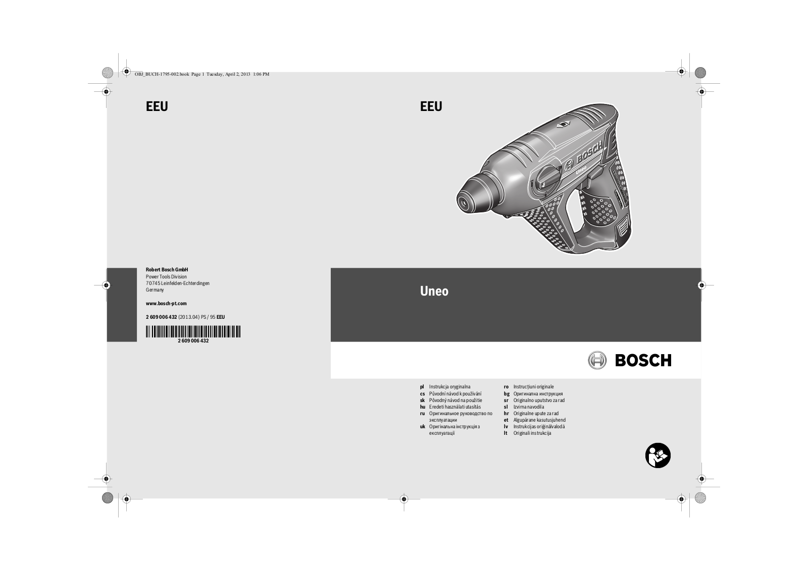 Bosch Uneo 10.8 LI-2 User manual