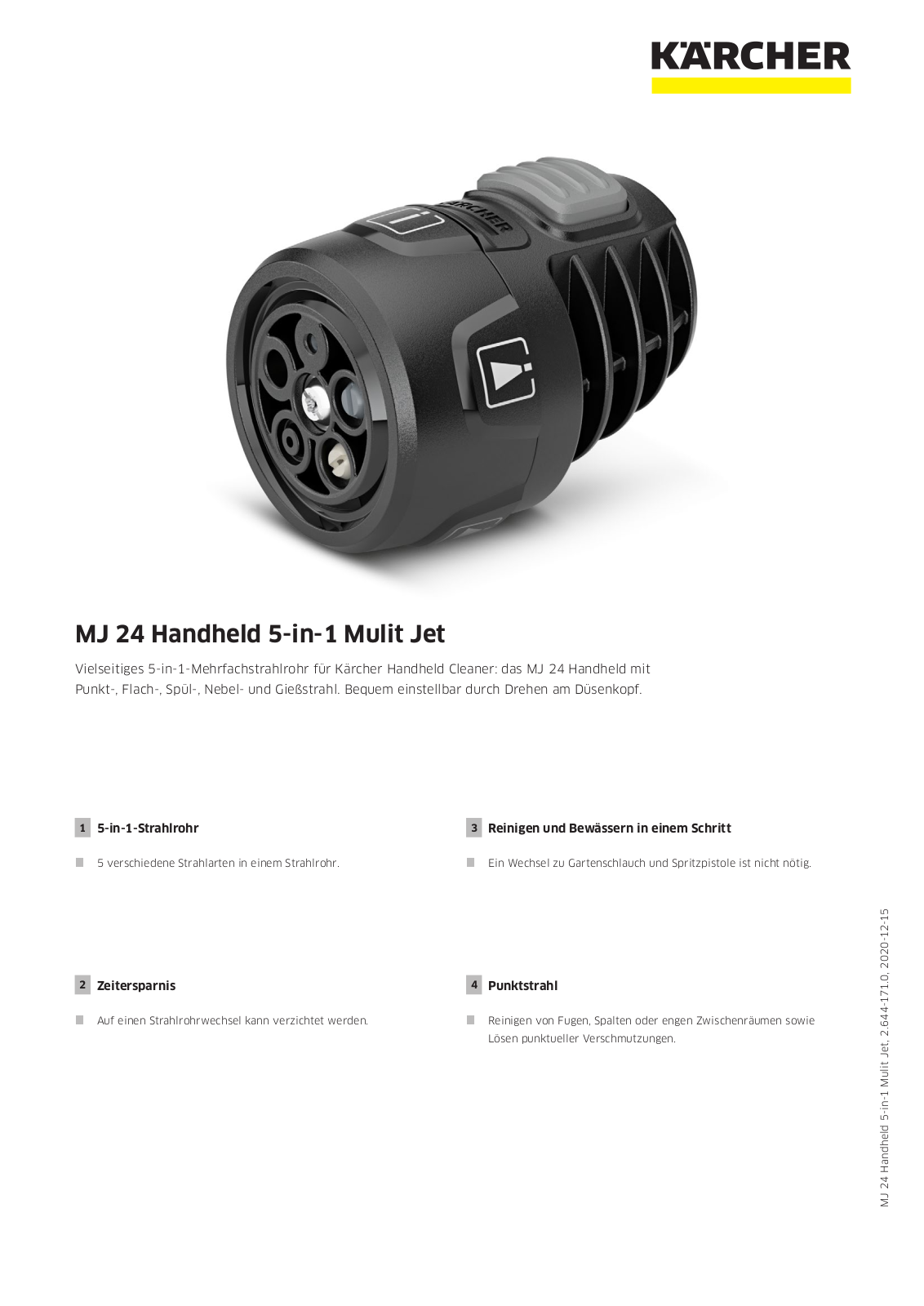 Kärcher MJ24 Handheld 5-in-1 Mulit Jet User Manual