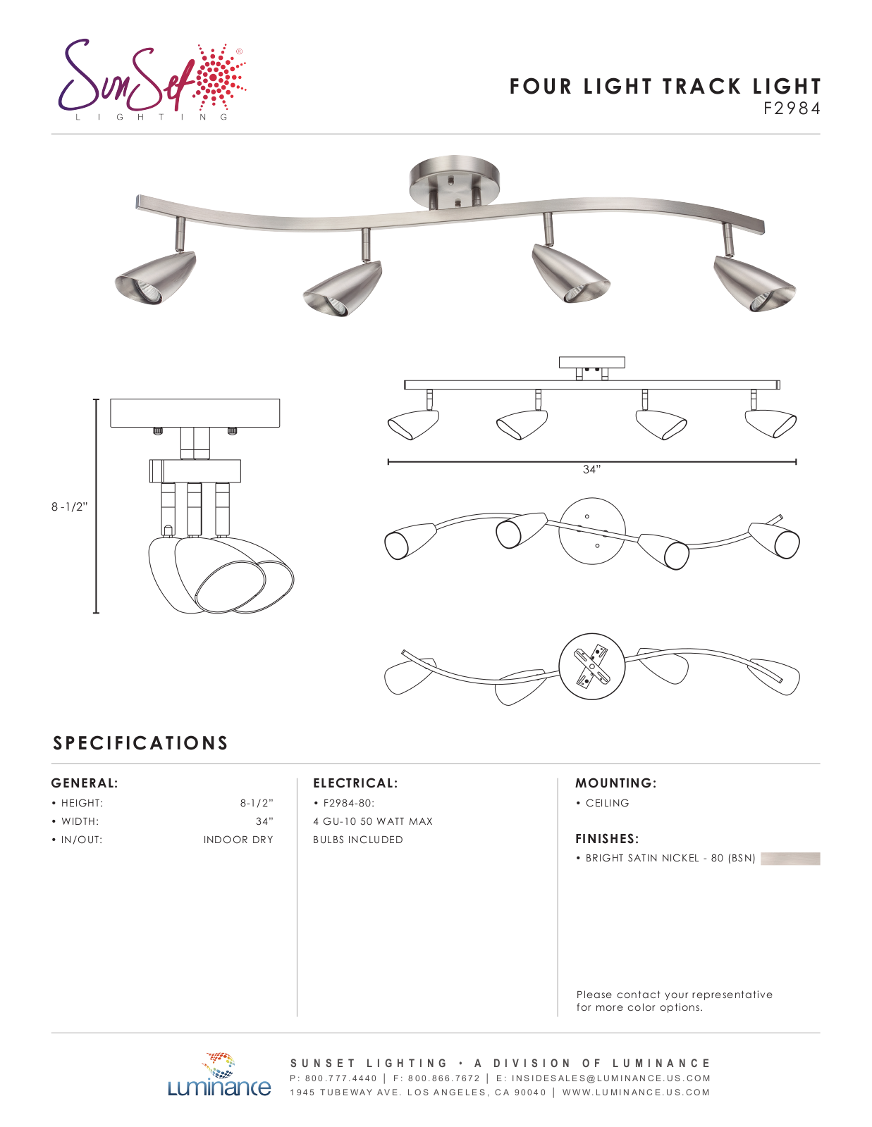 Sunset Lighting SUNS1711 Specifications - ManualMachine.com