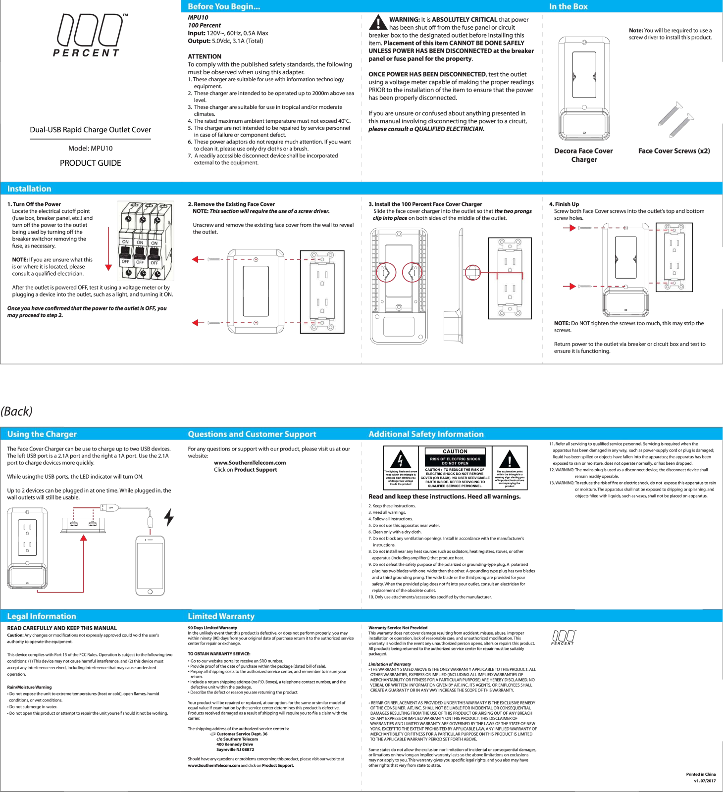 100 Percent MPU10 User Manual