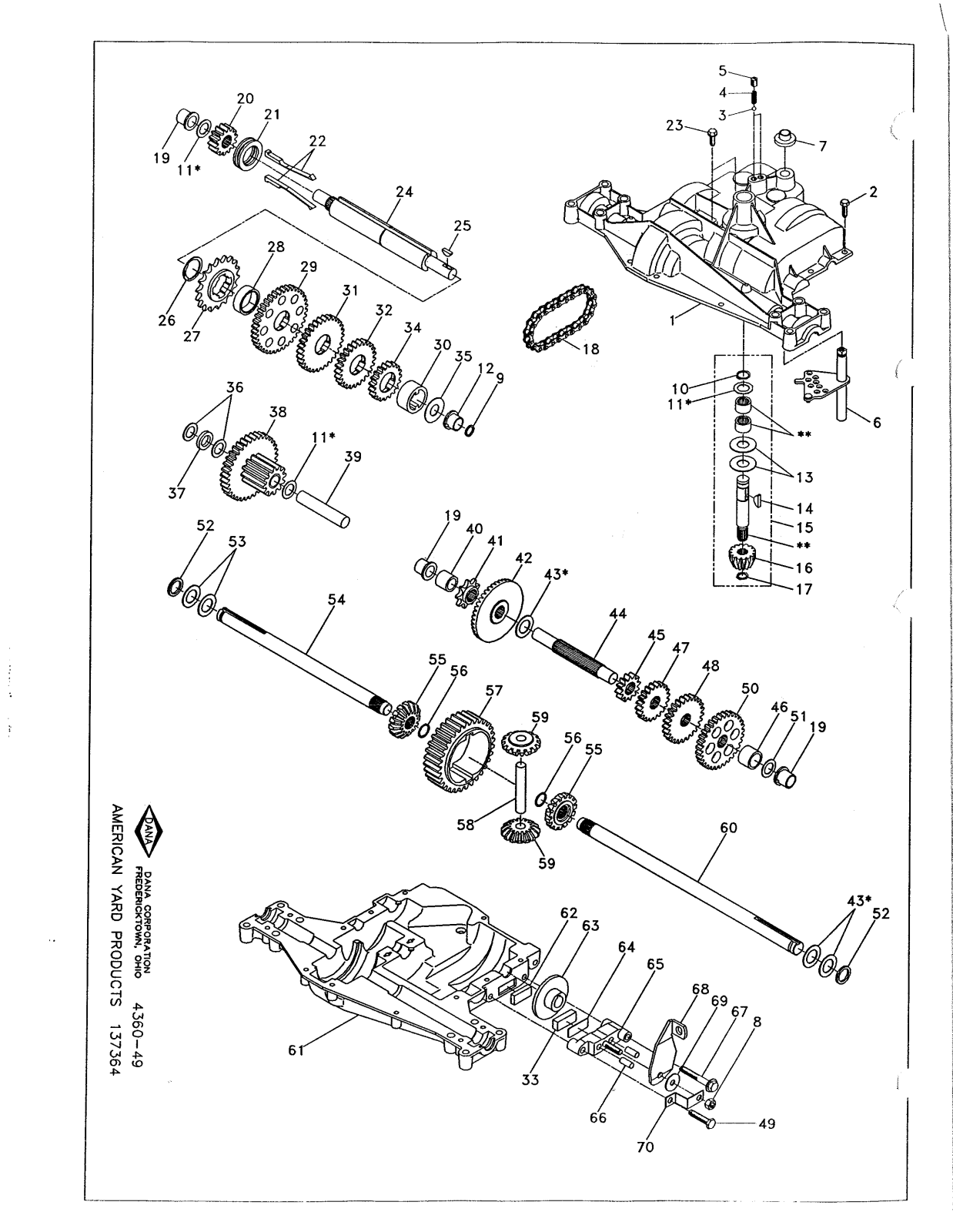 Dana 4360-49 Parts List