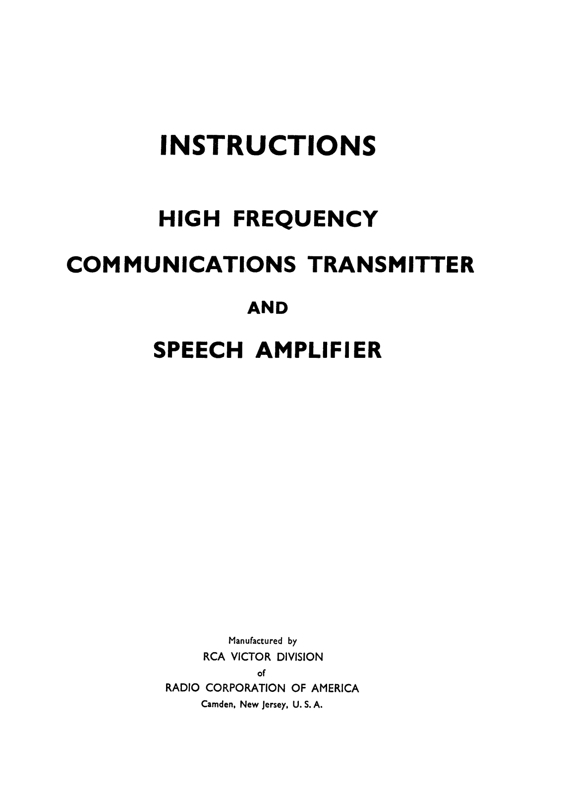 RCA MI-8167-H, MI-8167-J Instructions Manual