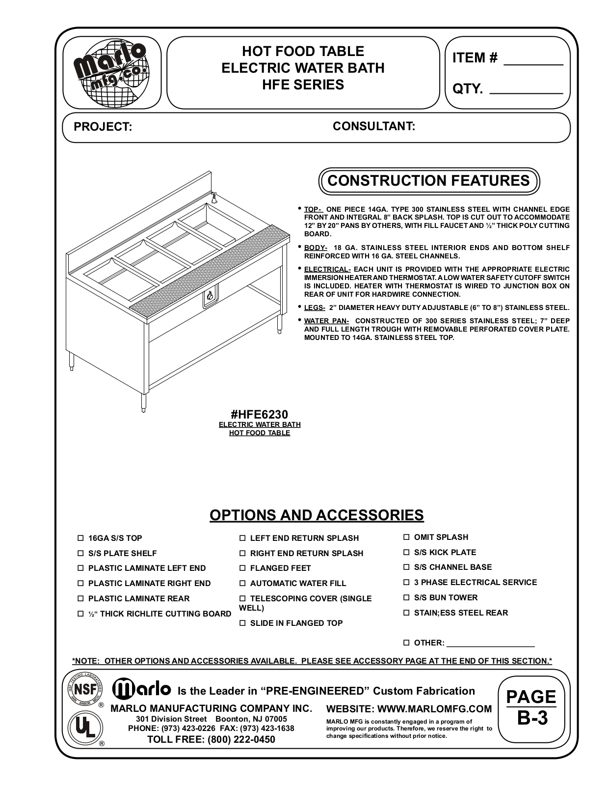 Marlo HFE3430 User Manual