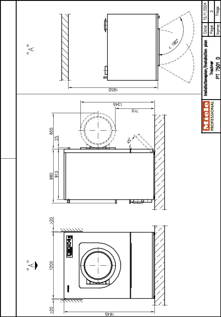 Miele PT 7501 D Installation plan