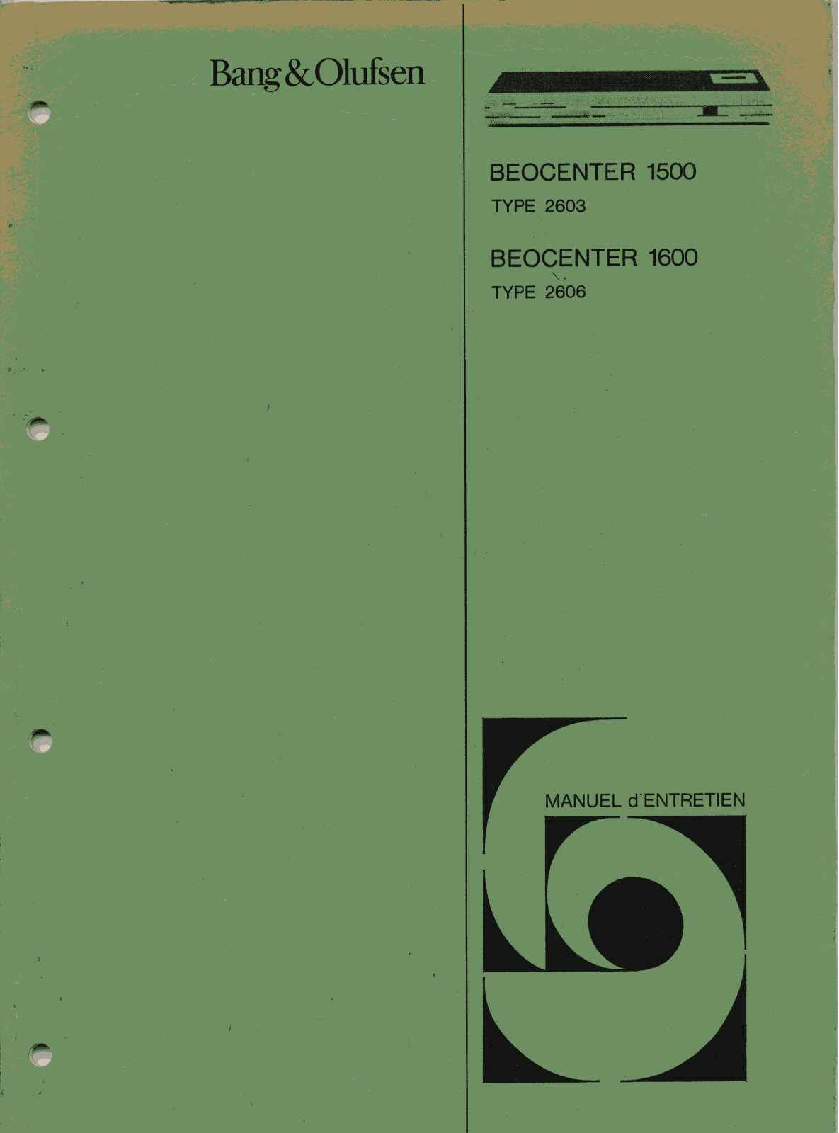 Bang and Olufsen Beocenter 1500, Beocenter 1600 Schematic