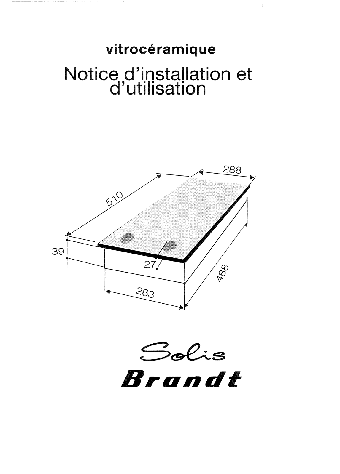 BRANDT TRH320N User Manual