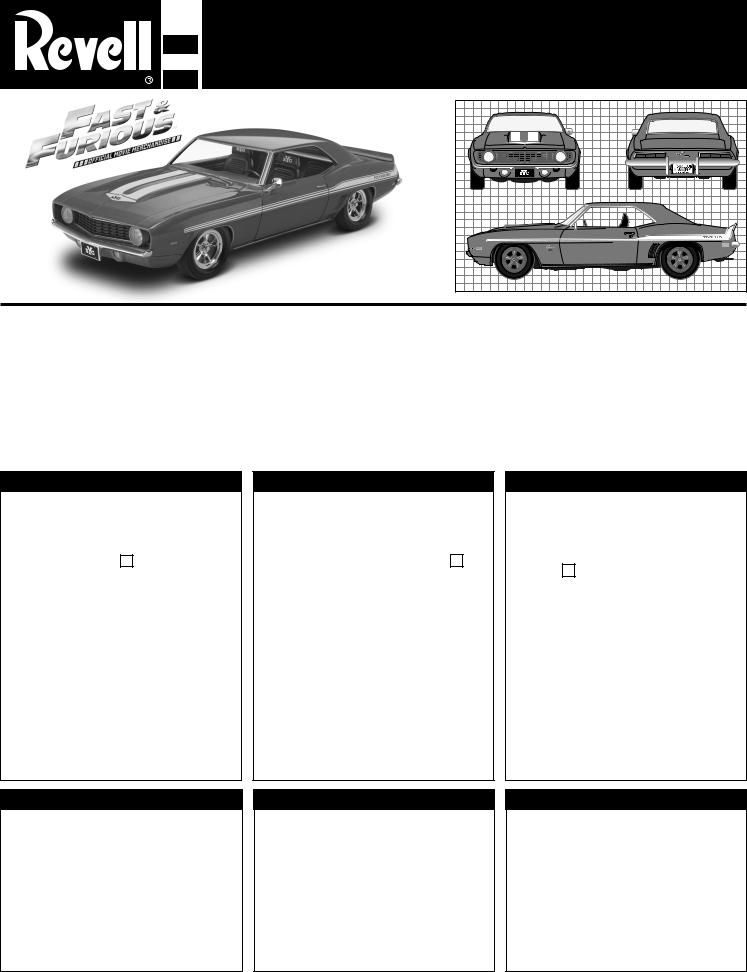 Revell 1969 Chevy Camaro Yenko Service Manual