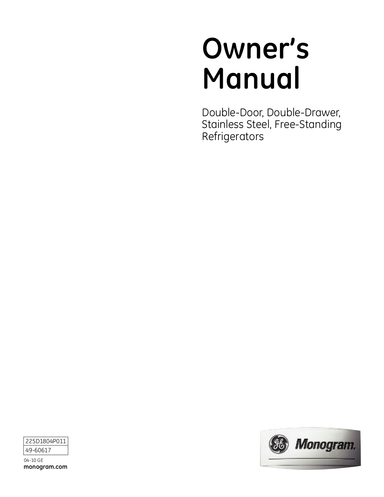 GE 225D1804P011 User Manual