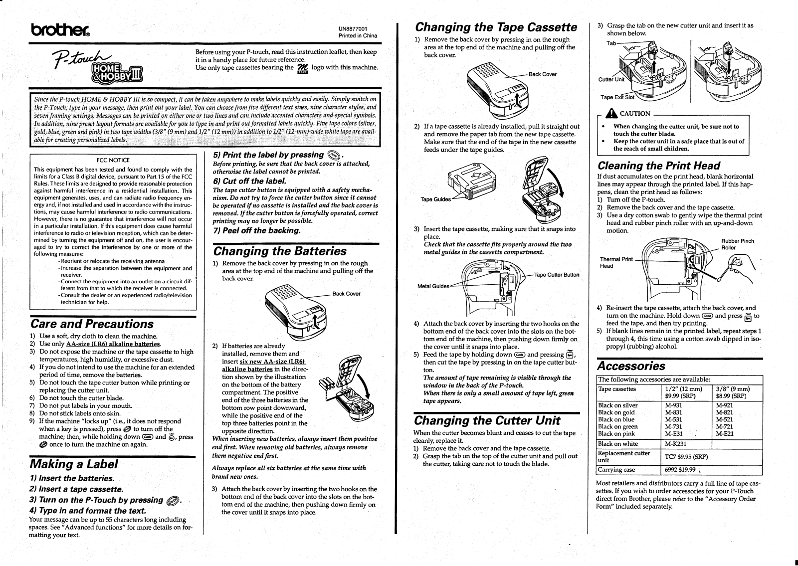 Brother PT-85 User Manual