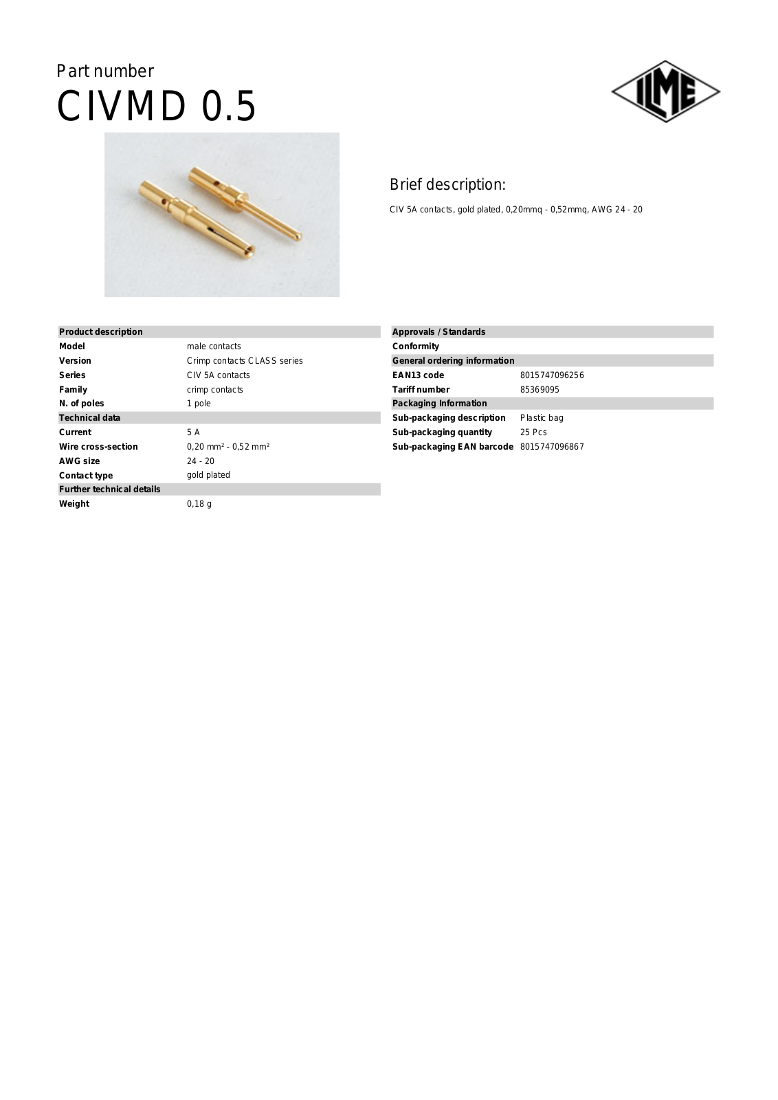 ILME CIVMD-0.5 Data Sheet