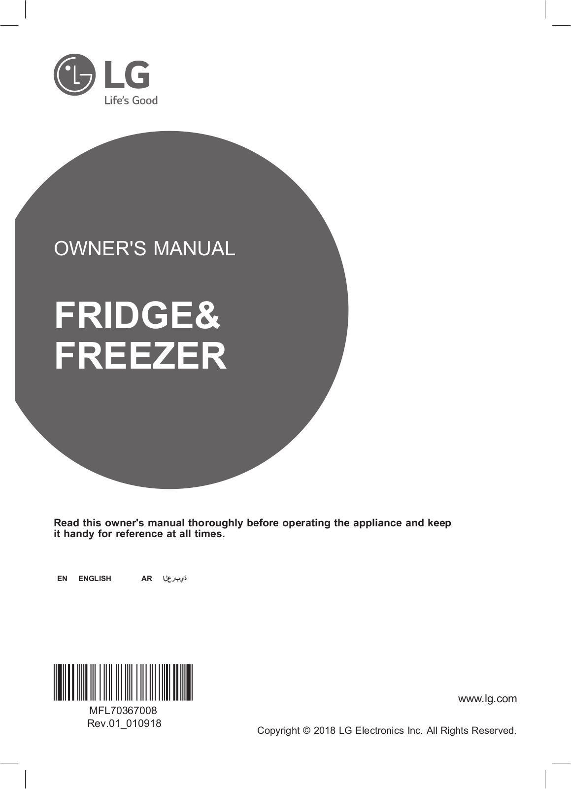 LG LT2192BHWL Owner’s Manual