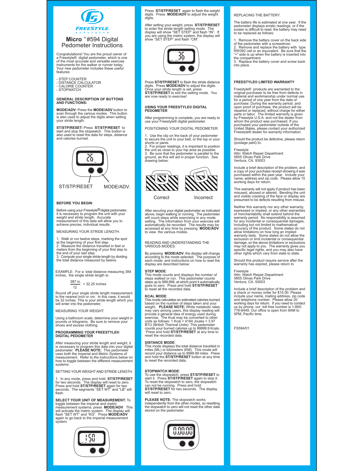 Freestyle Micro 594 User Manual