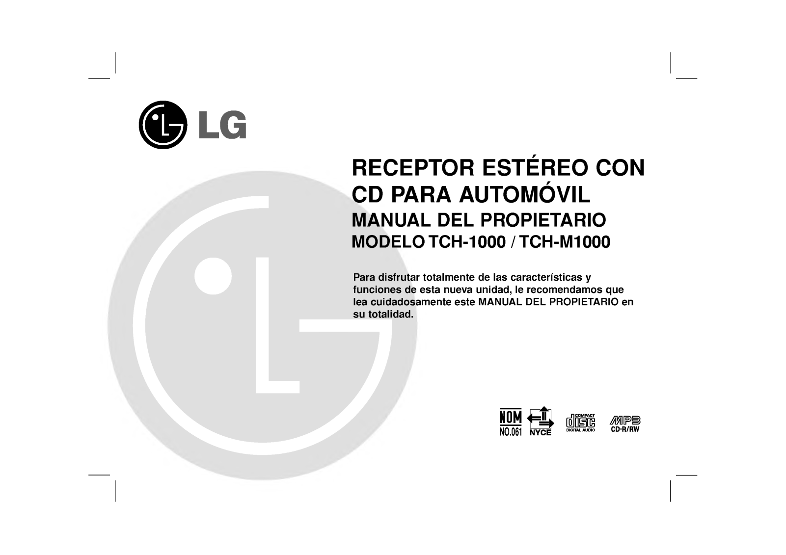 Lg TCH-M1000, TCH-1000 User Manual