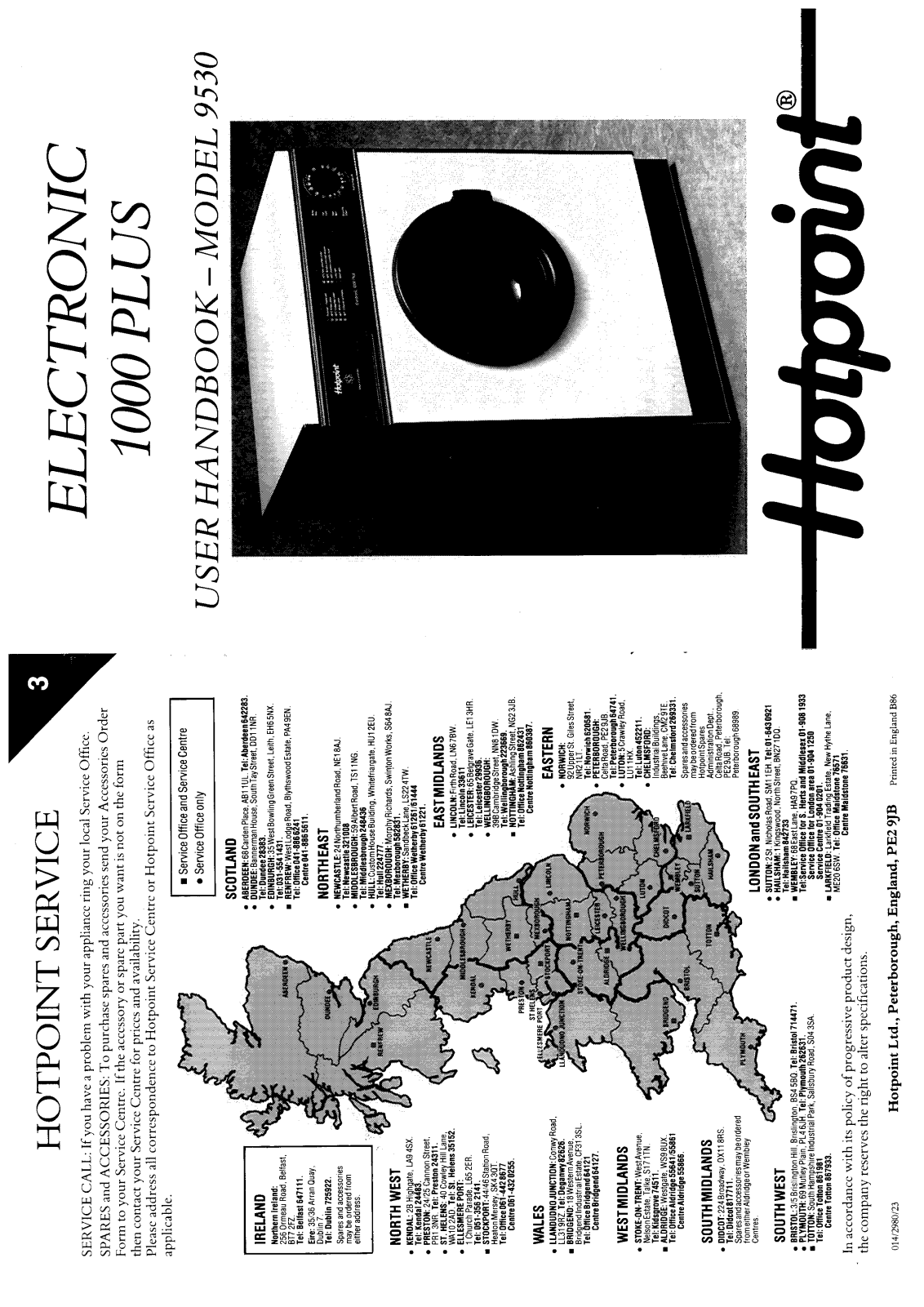 Hotpoint 9530 User Manual