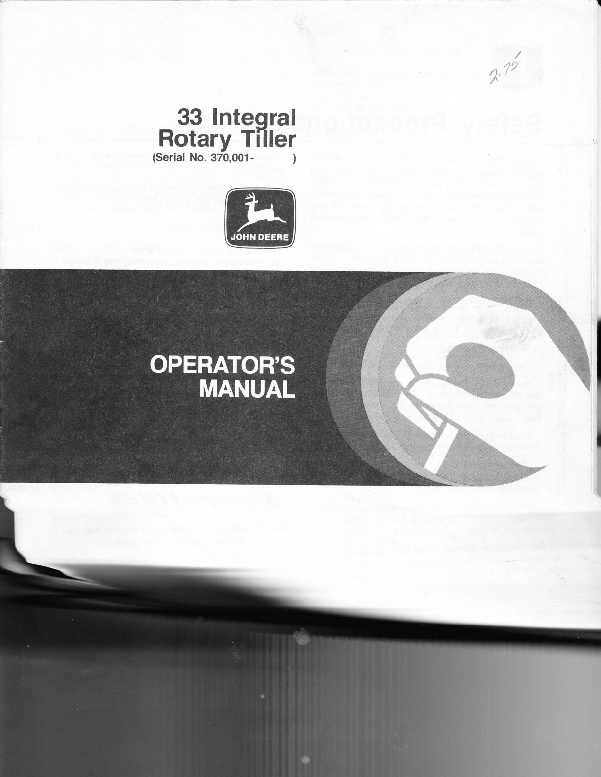 John Deere 33 Operators Manual