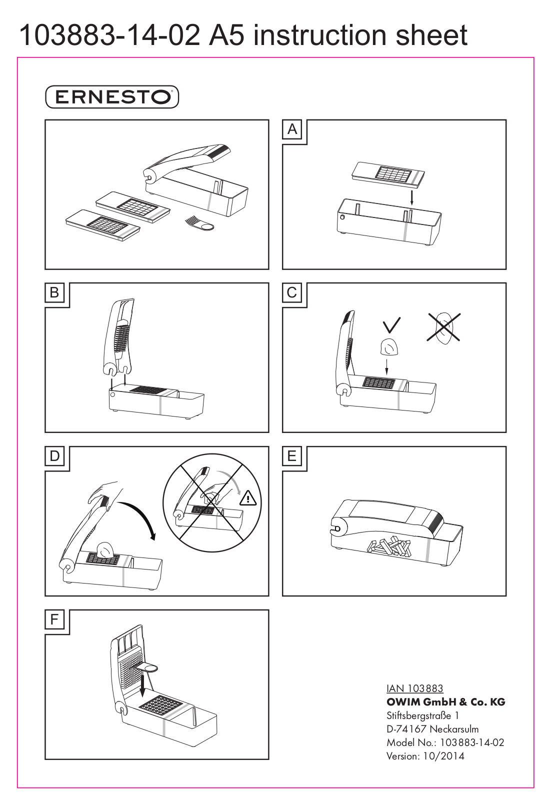 Ernesto 103883-14-02 User Manual