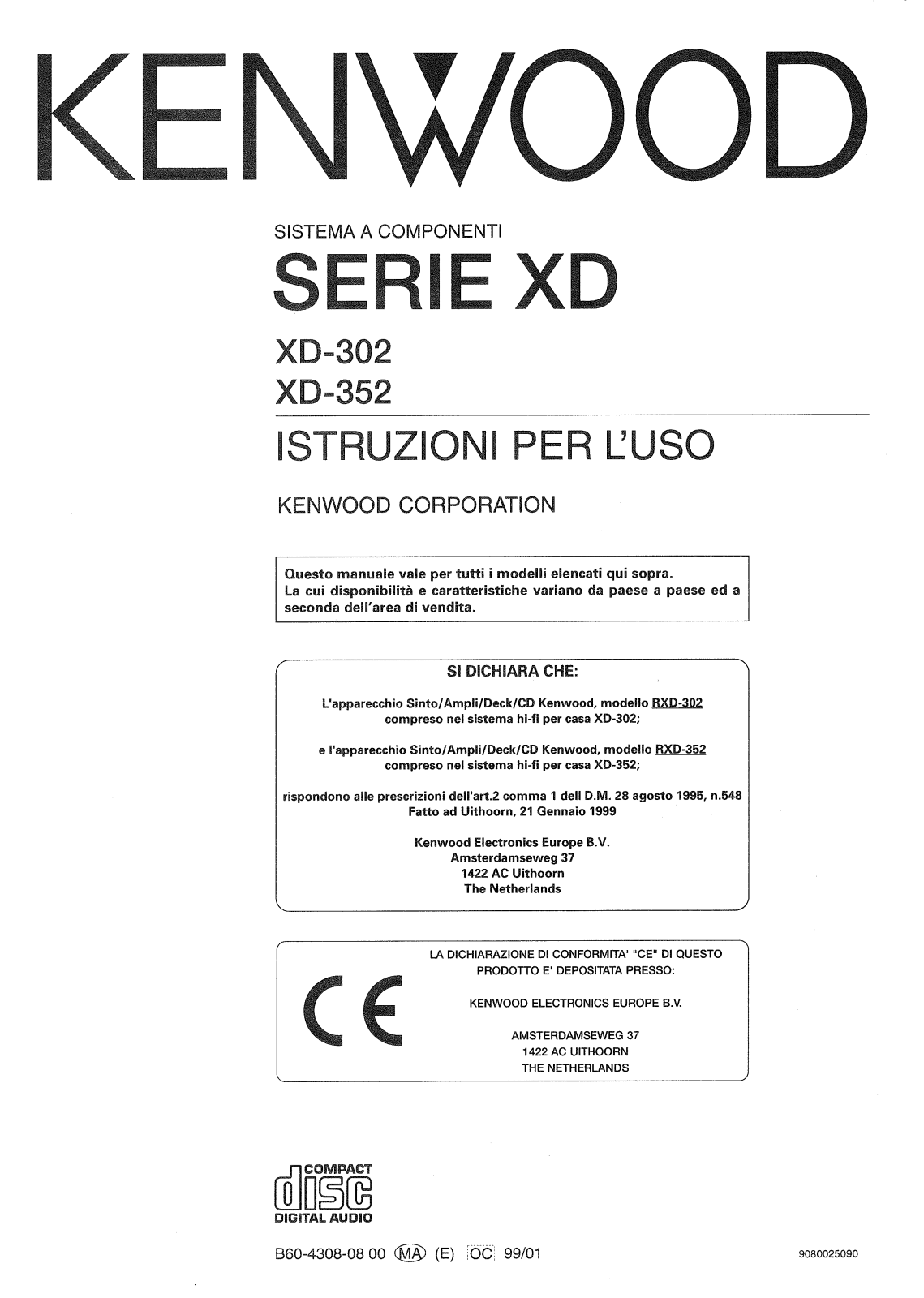 Kenwood XD-352, XD-302 User Manual