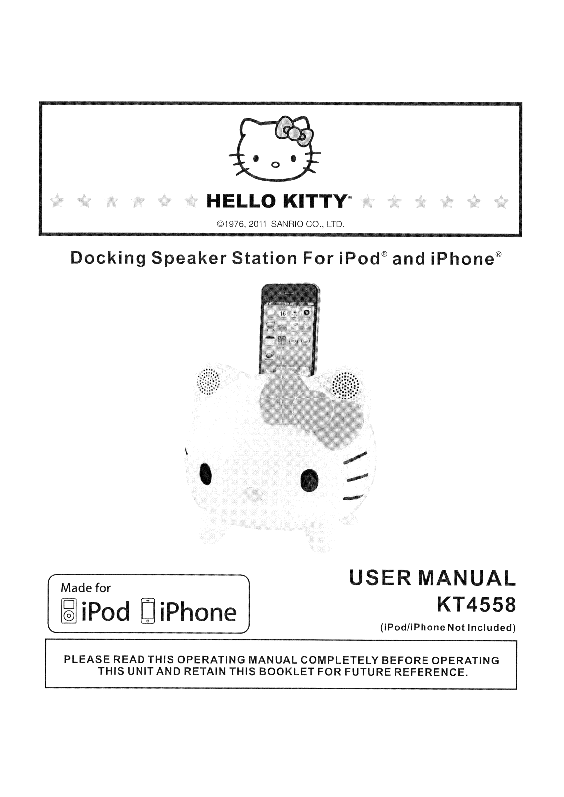 Hello Kitty KT4558 User Manual