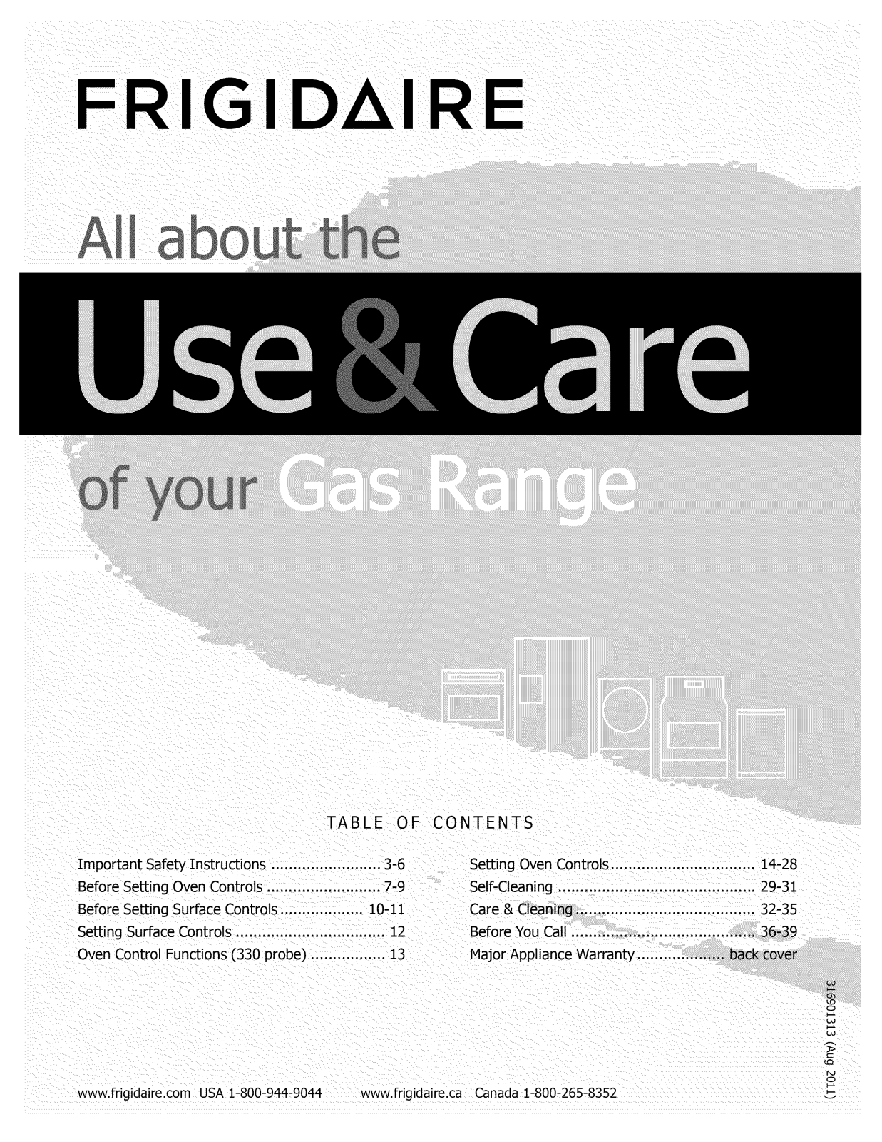 Frigidaire CGGF3032MWB, CGGF3032MWA, CGGF3032MFC, CGGF3032MFD, CGGF3032MFB Owner’s Manual