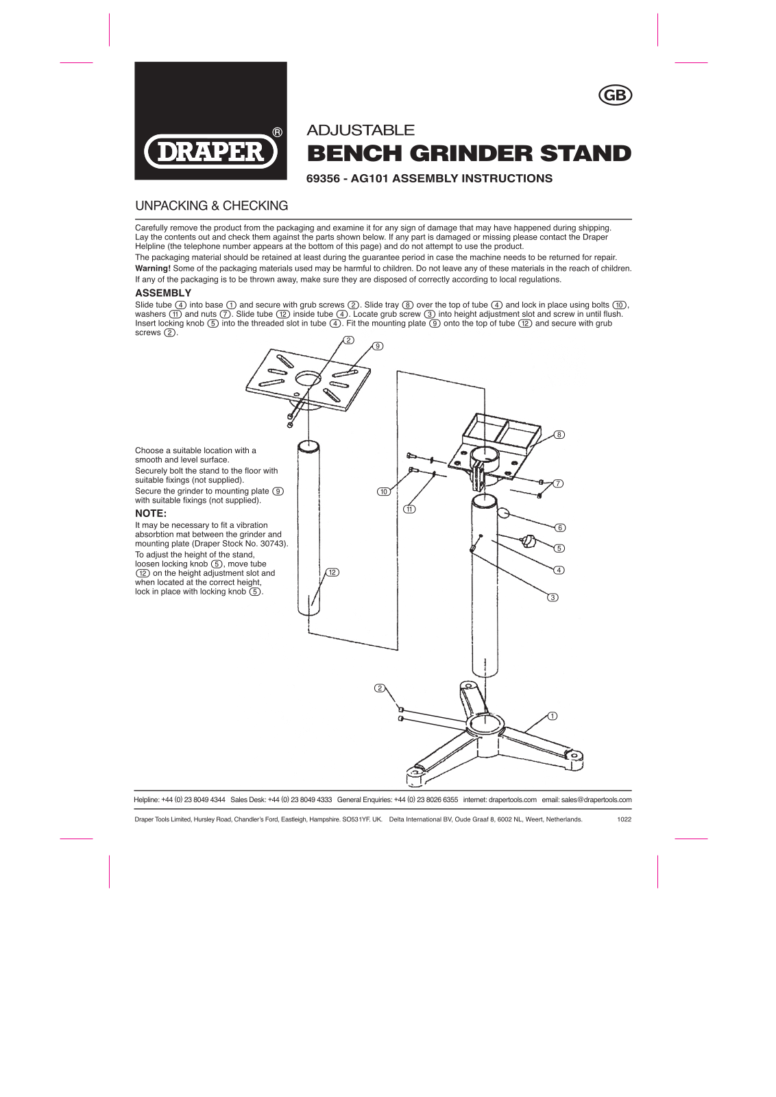 Draper Tools 69356 Instructions - ManualMachine.com