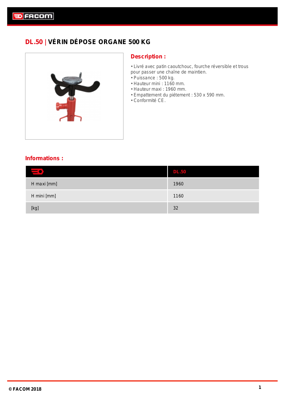 Facom DL.50PF Specification - ManualMachine.com