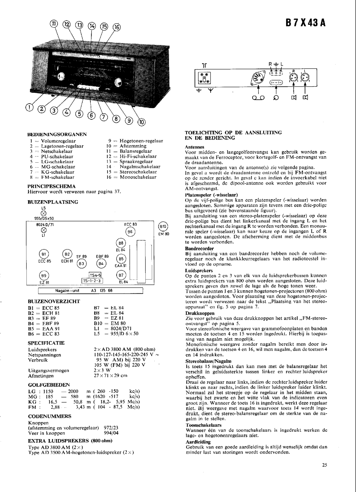 Philips B-7-X-43-A Service Manual