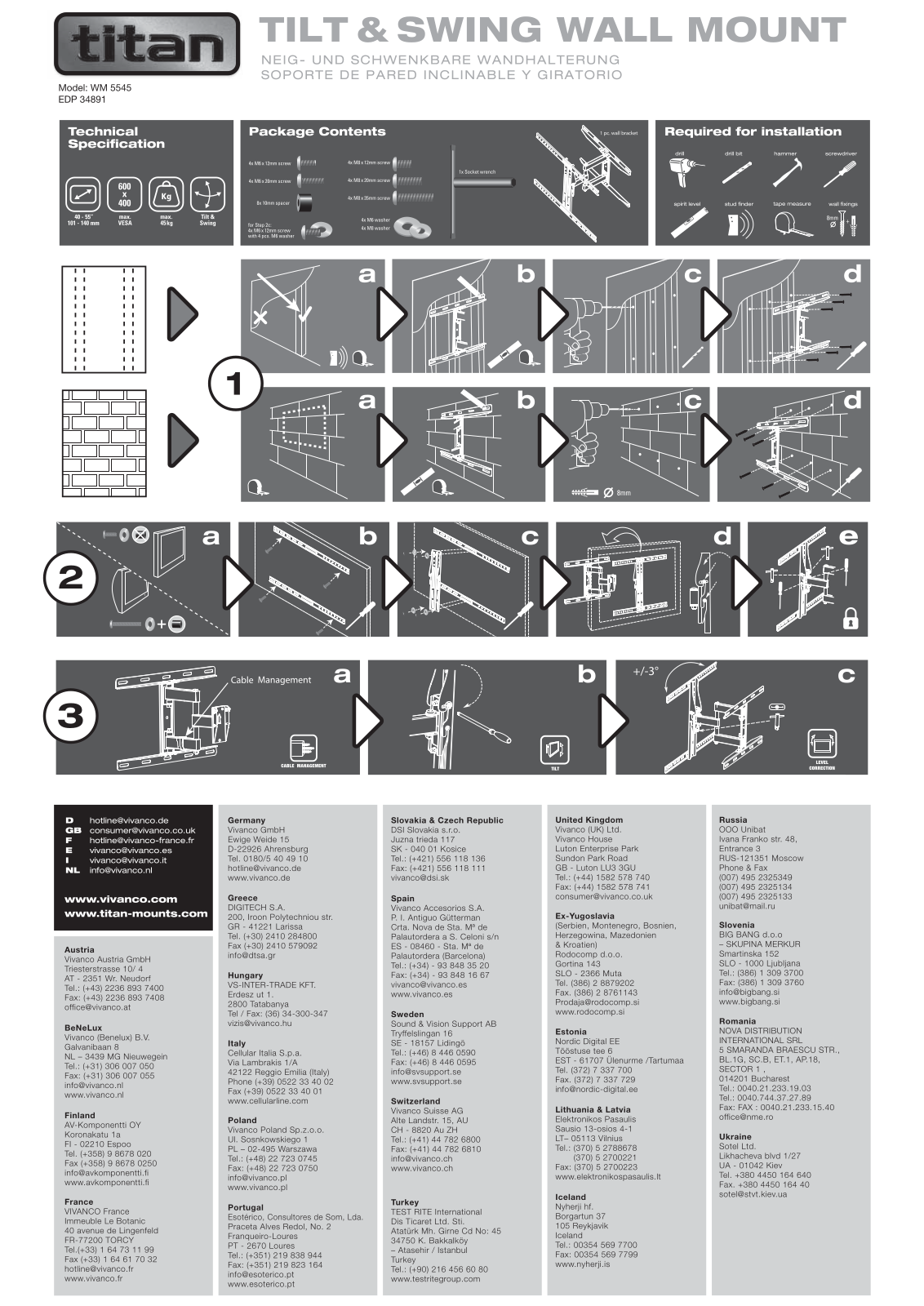 Titan WM 5545 User Manual